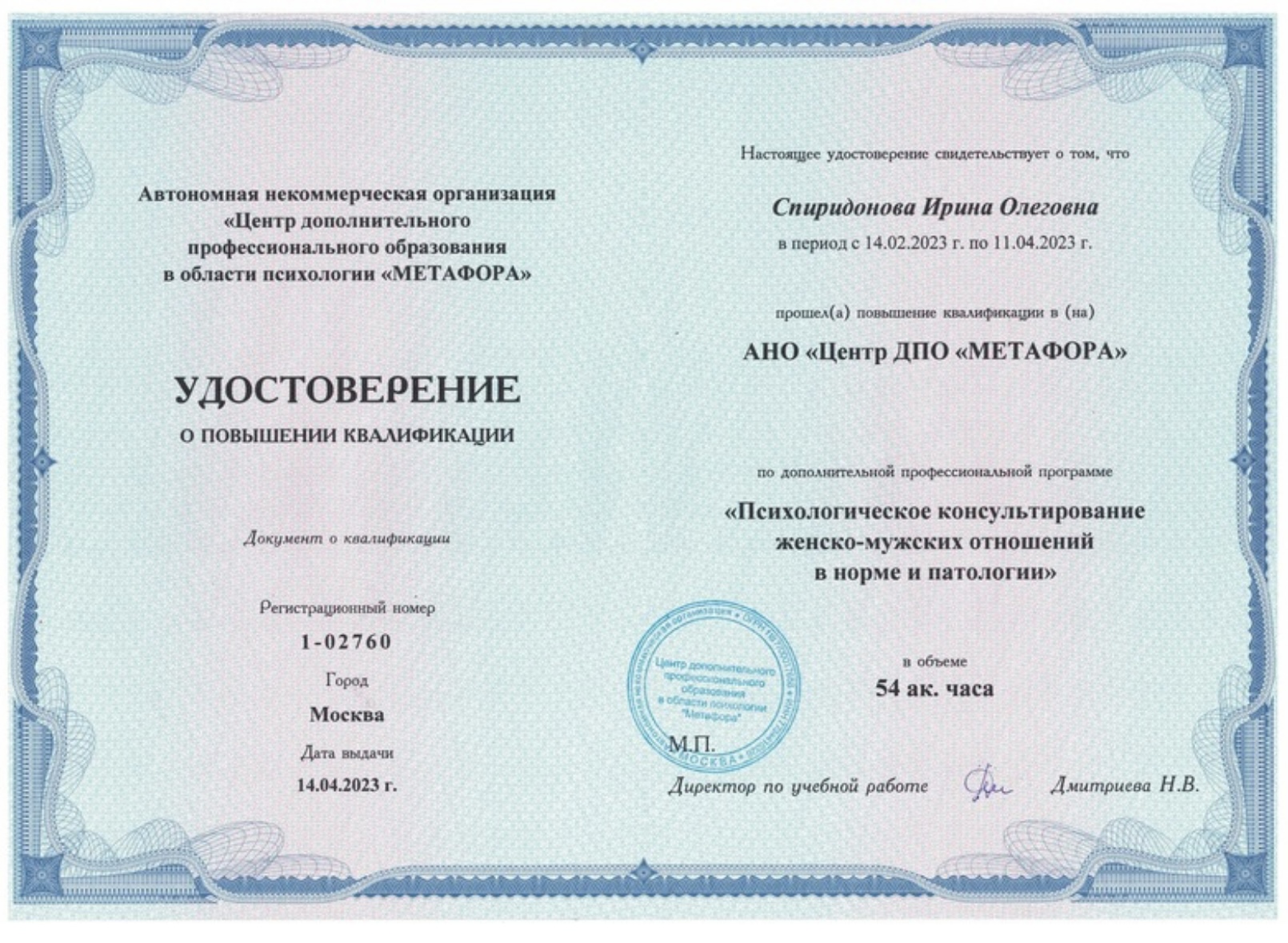 Диплом или сертификат 6